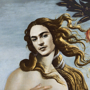 Collages intitolato "Frida Boticelli Ven…" da Tony Rubino, Opera d'arte originale, Collages Montato su Telaio per barella in…