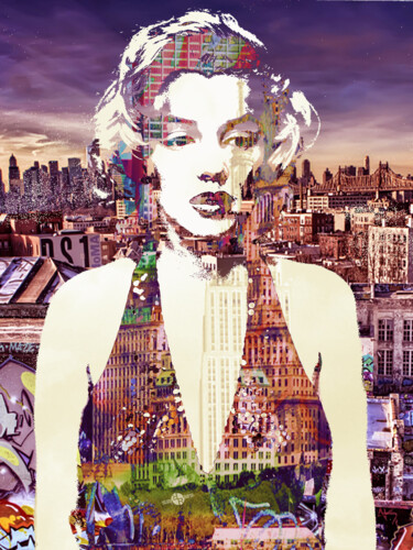 Malarstwo zatytułowany „Marilyn Monroe Vuln…” autorstwa Tony Rubino, Oryginalna praca, Akryl Zamontowany na Drewniana rama n…