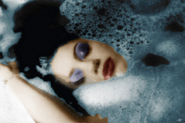 Pittura intitolato "Woman In Bath Horiz…" da Tony Rubino, Opera d'arte originale, Acrilico Montato su Telaio per barella in…