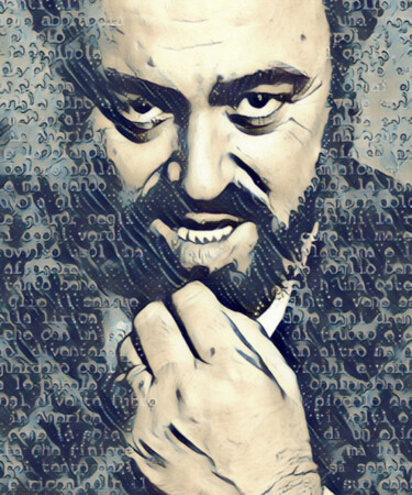 Pintura titulada "Luciano Pavarotti P…" por Tony Rubino, Obra de arte original, Acrílico Montado en Bastidor de camilla de m…