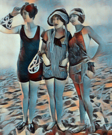 Pintura titulada "Vintage Retro Women…" por Tony Rubino, Obra de arte original, Acrílico Montado en Bastidor de camilla de m…