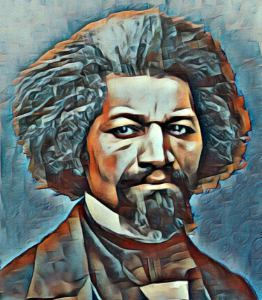 Painting titled "Frederick Douglass…" by Tony Rubino, Original Artwork, Acrylic Mounted on Wood Stretcher frame