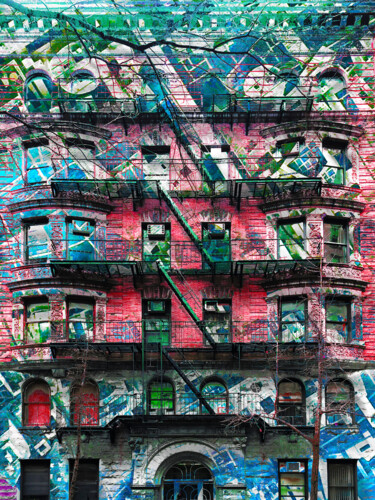Peinture intitulée "Summer Building New…" par Tony Rubino, Œuvre d'art originale, Acrylique