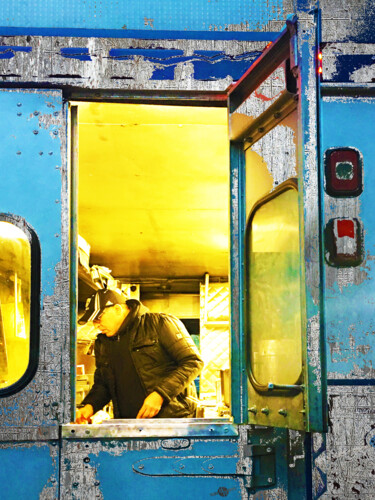 绘画 标题为“Food Truck 2” 由Tony Rubino, 原创艺术品, 丙烯 安装在木质担架架上