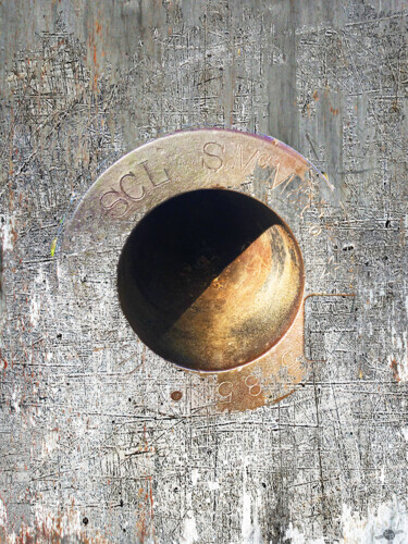 Картина под названием "Rusty Hole 4" - Tony Rubino, Подлинное произведение искусства, Акрил Установлен на Деревянная рама дл…