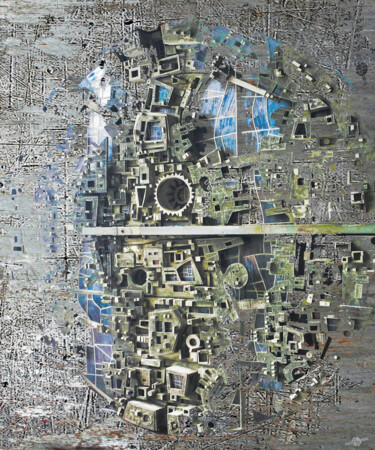 Malarstwo zatytułowany „Earth Two” autorstwa Tony Rubino, Oryginalna praca, Akryl Zamontowany na Drewniana rama noszy