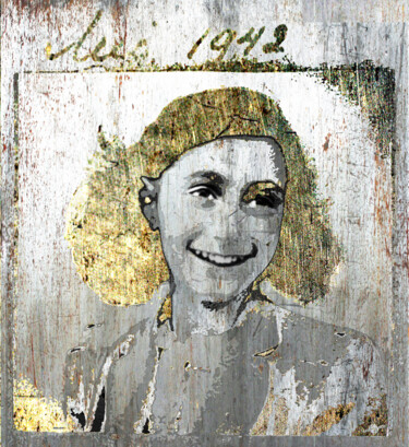 Картина под названием "Anne Frank" - Tony Rubino, Подлинное произведение искусства, Акрил Установлен на Деревянная рама для…
