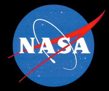 Painting titled "NASA Logo Space" by Tony Rubino, Original Artwork, Acrylic Mounted on Wood Stretcher frame