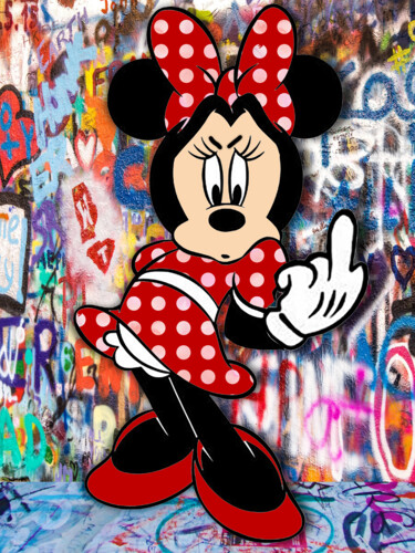 "Minnie Mouse Finger…" başlıklı Tablo Tony Rubino tarafından, Orijinal sanat, Akrilik Ahşap Sedye çerçevesi üzerine monte ed…