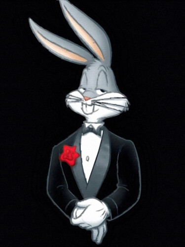 제목이 "Bugs Bunny Pop Art…"인 미술작품 Tony Rubino로, 원작, 아크릴 나무 들것 프레임에 장착됨