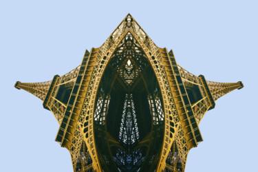 Painting titled "Eiffel Tower" by Tony Rubino, Original Artwork, Acrylic Mounted on Wood Stretcher frame