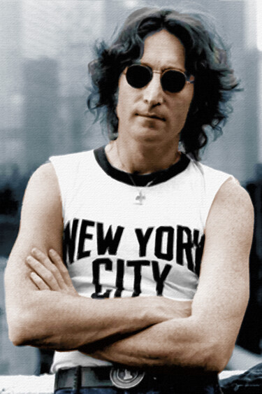Картина под названием "Imagine John Lennon…" - Tony Rubino, Подлинное произведение искусства, Акрил Установлен на Деревянная…