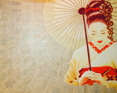 Peinture intitulée "Femme Japonaise" par Tony ®, Œuvre d'art originale, Acrylique