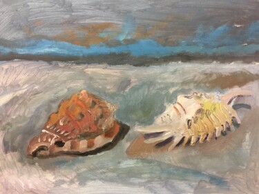 Painting titled "Coquilles" by Toriart29, Original Artwork, Gouache