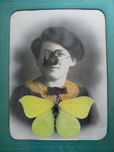 Peinture intitulée "coucou tante" par Toross, Œuvre d'art originale, Acrylique Monté sur Carton
