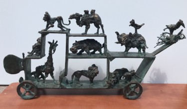 Sculpture titled "Noah's Ark 2." by Erno Toth, Original Artwork, Bronze