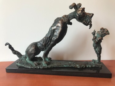 Sculpture titled "Big animal (Bureauc…" by Erno Toth, Original Artwork, Bronze