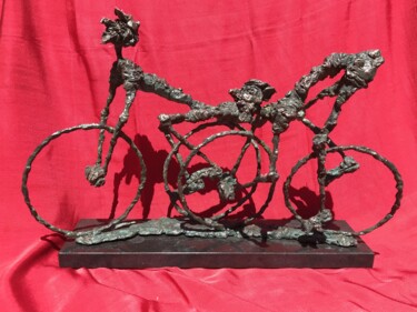 "Crazy cyclists 2." başlıklı Heykel Erno Toth tarafından, Orijinal sanat, Bronz