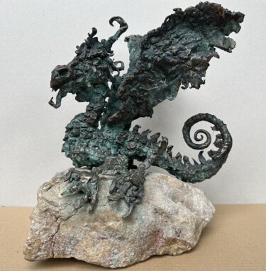 Sculpture titled "Dragon" by Erno Toth, Original Artwork, Bronze