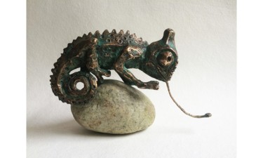 Sculpture intitulée "Chameleon" par Kristof Toth, Œuvre d'art originale, Bronze
