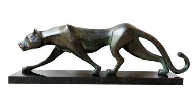 Sculptuur getiteld "Jaguar" door Kristof Toth, Origineel Kunstwerk, Bronzen