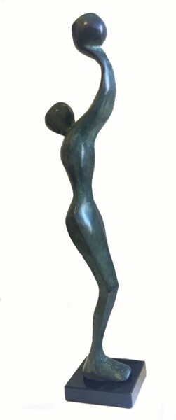 Sculpture titled "Basketball player" by Kristof Toth, Original Artwork, Bronze