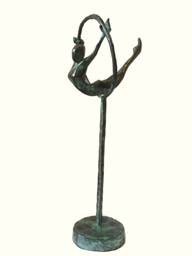 Sculpture titled "Female gymnast" by Kristof Toth, Original Artwork, Bronze