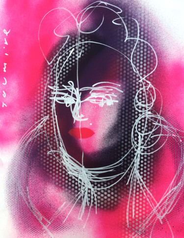 Painting titled "Femme en manteau de…" by Toumire, Original Artwork, Spray paint