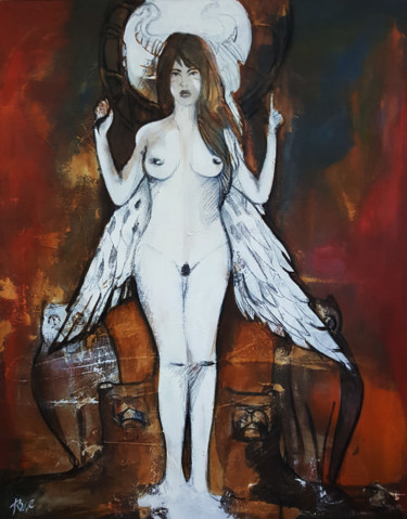 Painting titled "Lilith" by Cesar Aguilar (Raçe), Original Artwork