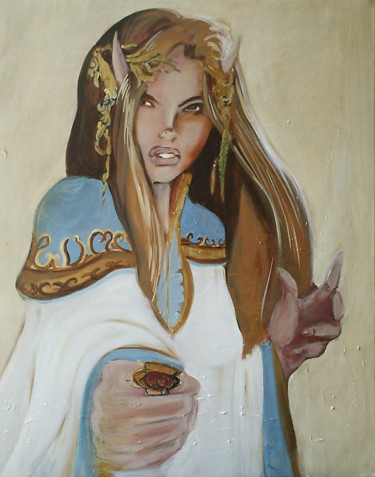 Malarstwo zatytułowany „the sorcerer” autorstwa Cesar Aguilar (Raçe), Oryginalna praca, Akryl