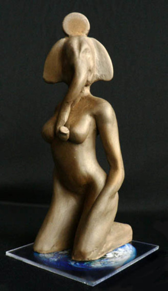 Sculpture titled "Afrika" by Cesar Aguilar (Raçe), Original Artwork, Ceramics