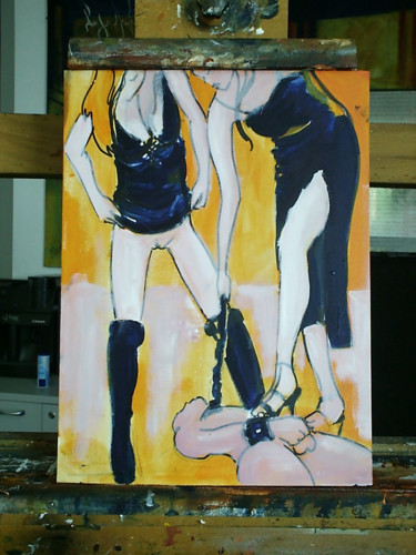 Painting titled "EXPO EROTIC 2017" by Cesar Aguilar (Raçe), Original Artwork, Acrylic