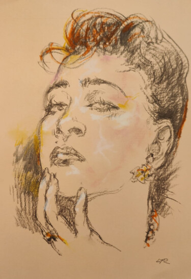 Drawing titled "MADONA" by Traian Laie, Original Artwork, Pencil