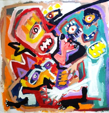 Peinture intitulée "everyone to everyone" par Trajche Chatmov (Chatma), Œuvre d'art originale, Acrylique