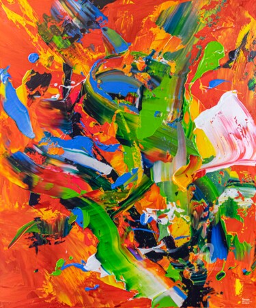 Картина под названием "Song of Summer" - Tran Tuan, Подлинное произведение искусства, Акрил Установлен на Деревянная рама дл…