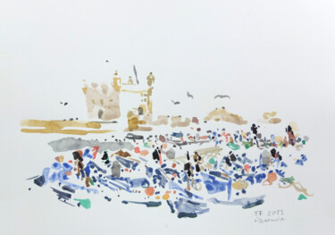 "Hafen von Essaouira…" başlıklı Tablo Traudel Fährenkemper tarafından, Orijinal sanat, Suluboya