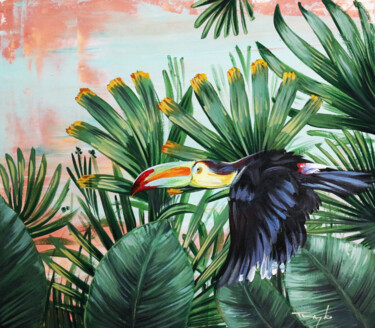 Pintura titulada "In the jungle. Touc…" por Trayko Popov, Obra de arte original, Acrílico