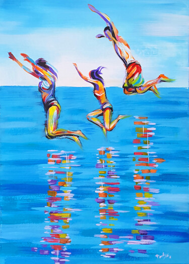 "Jumping" başlıklı Tablo Trayko Popov tarafından, Orijinal sanat, Akrilik