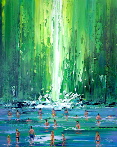 Картина под названием "Friday Morning Swim" - Trayko Popov, Подлинное произведение искусства, Акрил Установлен на Деревянная…