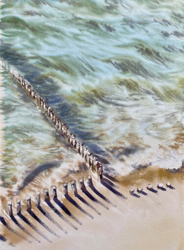 Pintura intitulada "Sea under you" por Iuliia Tretiakova, Obras de arte originais, Aquarela