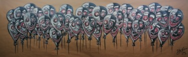 Painting titled "a bunch of hungry h…" by Bjoern Treuter, Original Artwork, Marker