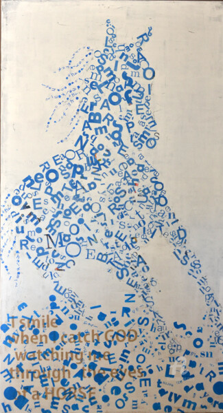 "letter horse" başlıklı Tablo Tribu tarafından, Orijinal sanat, Akrilik