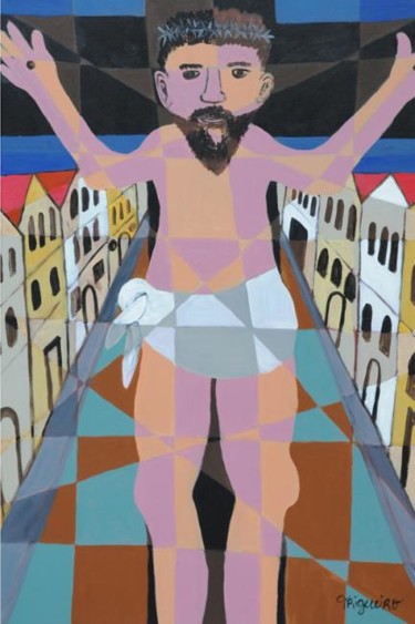 绘画 标题为“Cristo na Cidade” 由Trigueiro, 原创艺术品, 油
