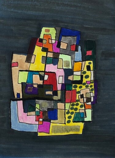 Рисунок под названием "Labyrinthe 2" - Tristan Morlet, Подлинное произведение искусства, Маркер