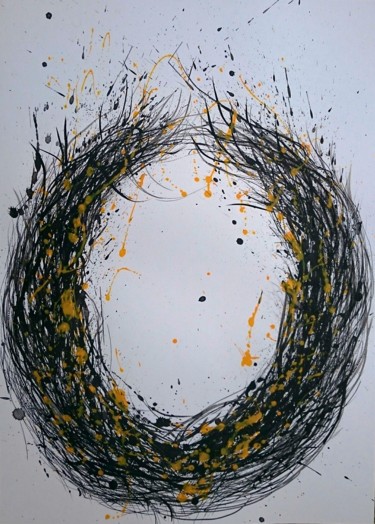 Drawing titled "circle-1" by Katerina Evgenieva, Original Artwork, Ink