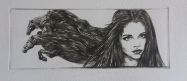 Отпечатки и Гравюры под названием "Elan hair" - Katerina Evgenieva, Подлинное произведение искусства, гравюра