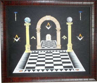 Painting titled "Masonic symbol 2" by Katerina Evgenieva, Original Artwork, Oil