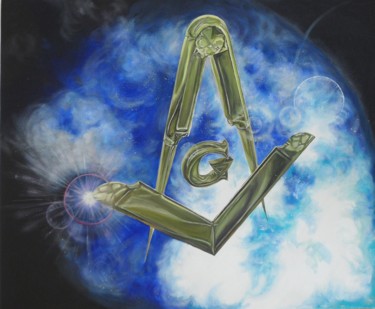 Painting titled "Masonic symbol 1" by Katerina Evgenieva, Original Artwork, Oil