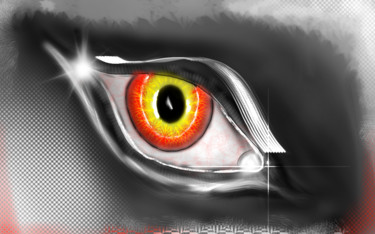 Digital Arts titled "yellow-eye" by Matthias Lietz, Original Artwork, Digital Painting