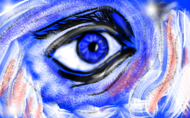 Arte digitale intitolato "Blue Eye 2020" da Matthias Lietz, Opera d'arte originale, Pittura digitale